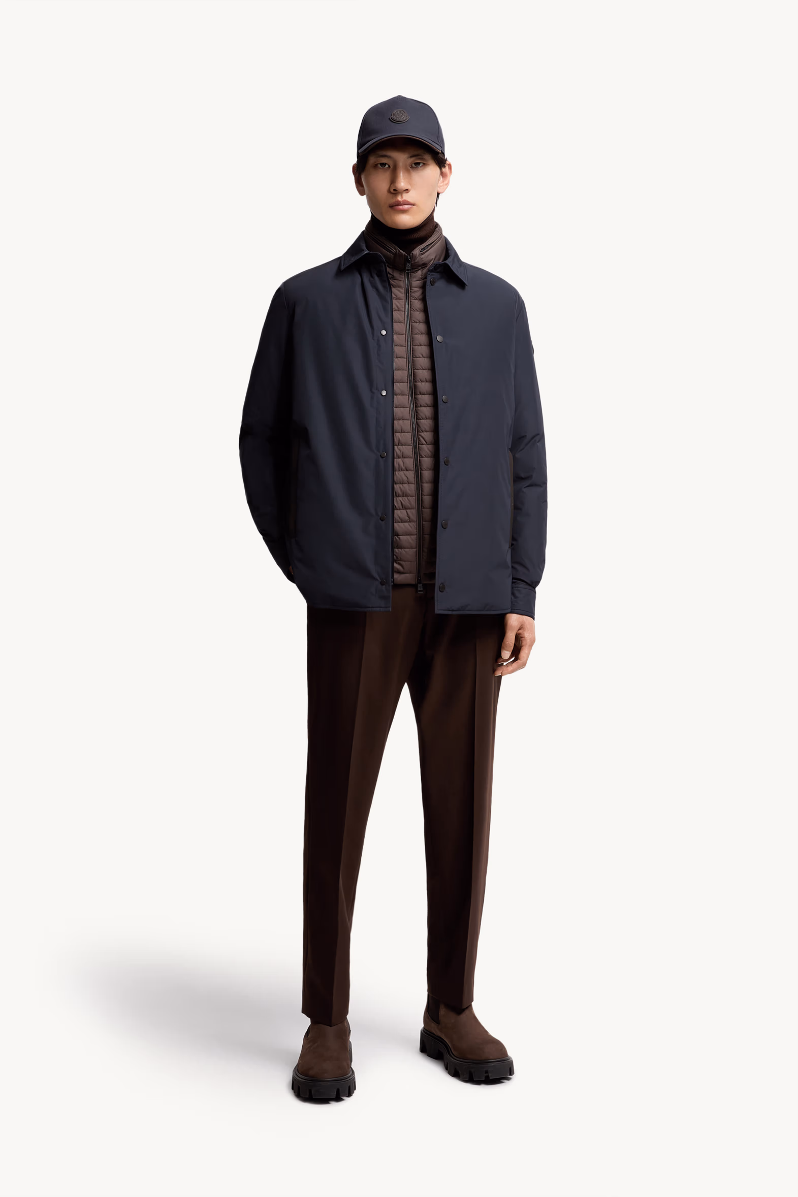 Gascogne Water-Repellent Down Shirt Jacket Men Navy Blue Moncler 0